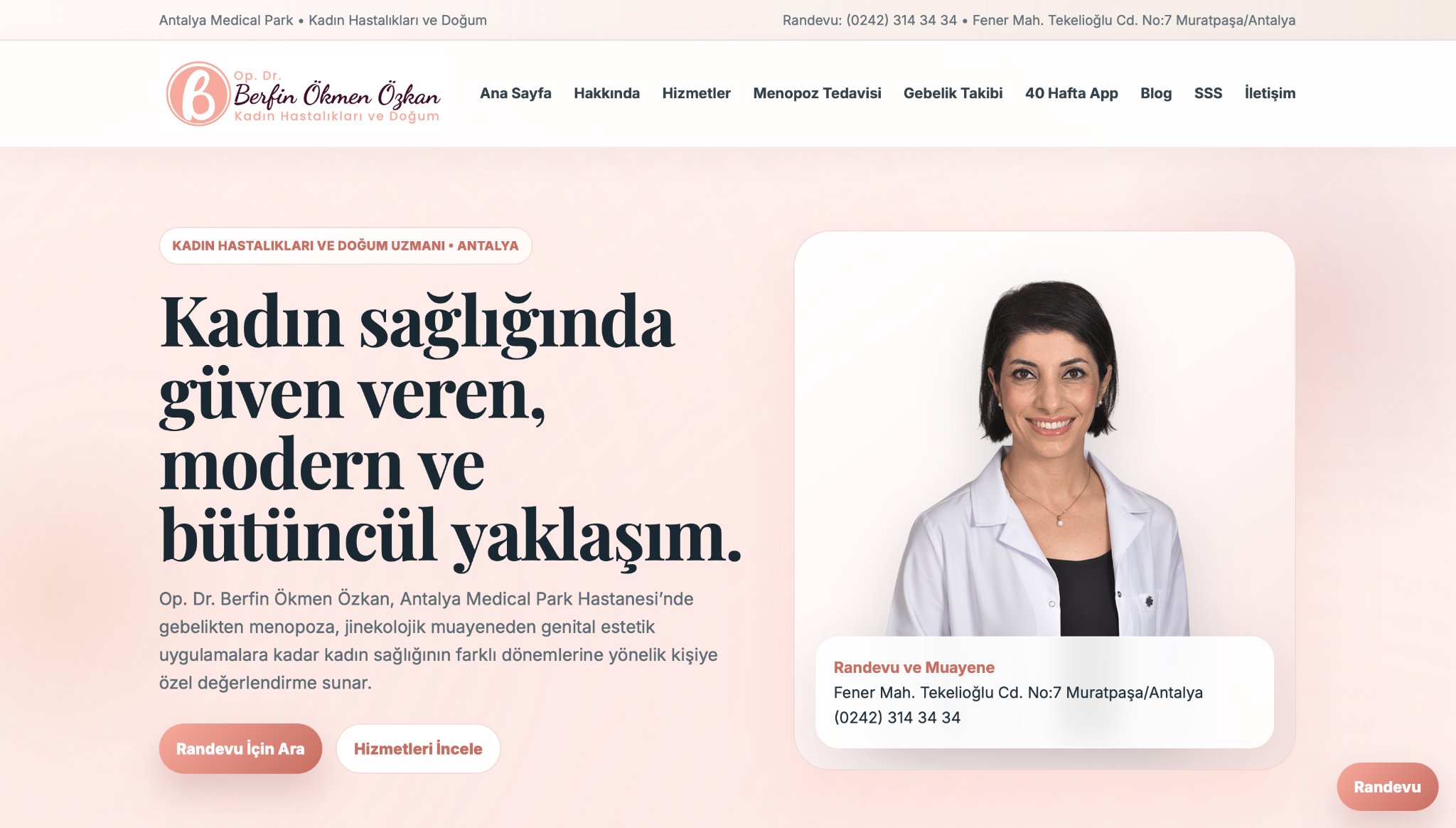 Op. Dr. Berfin Ökmen Özkan — MOZ Ajans projesi